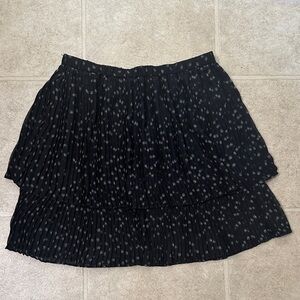 Banana Republic Black Mini pleated Skirt with Floral Design